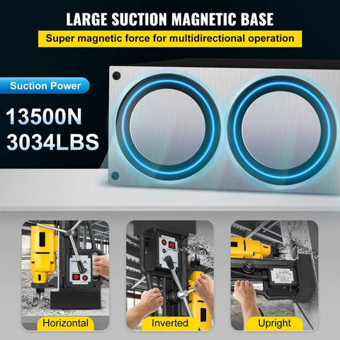Gotta Power, This Bad Boy 1200W Magnetic Drill Press Is A Total Beast! 23Mm Boring Capacity with 13500N magnetic base.