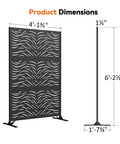 4x6 Ft Metal Privacy Screen With Artistic Modular Designs For Patio And Garden Freestanding Outdoor Fence Panel Weather Resistant Laser Cut Ripple Flow Pattern For Dope Shade Privacy And Decorative Divider dimensions