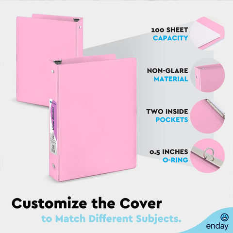 Two Inch Three Ring Binder With Clear View Cover And Two Inside Pockets A Real Go To Everyday Workhorse That Holds Up To 400 Sheets Of Letter Size Paper Assorted Colors 6 Pack Great For School Office And Home Organization, pink binders with pockets and o-ring.