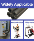 Two Pack 15.7 Inch Pipe Insulation Foam Tube With Spiral Snake Design shown with AC unit, exercise machine, and guitar stands.