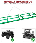 8ft Heavy Duty Drag Harrow For ATV UTV Yard Drag And Driveway Grader With 6ft Chain Gravel Leveling Tool, green steel construction