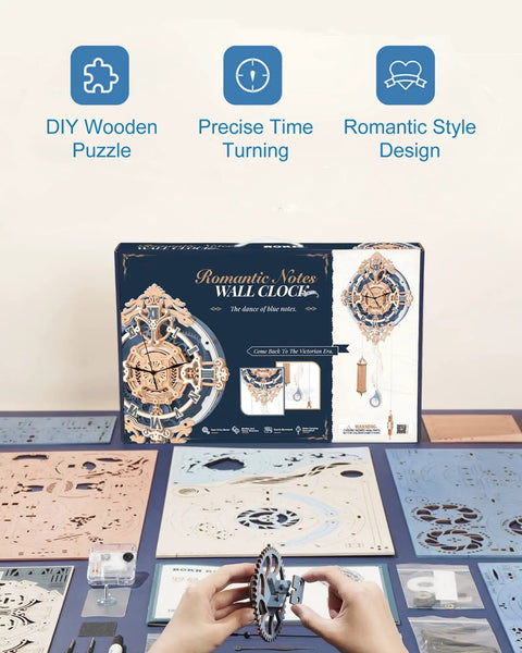 Dope Wooden Clock Kit 3D Mechanical Puzzle For Adults Buildable Wall Clock With Pendulum Quartz Movement Easy Assembly
