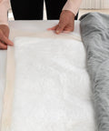 Hella Soft Disposable Underpads For Adults And Elders Xxl Leakproof Incontinence Bed Pads 30By30 Beige being placed on a bed.