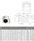 SCS8UU 8MM Linear Bearing Slide Block For Slick Motion And Heavy Duty Grind With Built Tough Rails and dimensions schematic.
