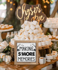 Six Inch Smores Station Sign Wooden Camper Decor For Indoor Shelf Table Tiered Tray Wall Cozy Rustic Camping Party