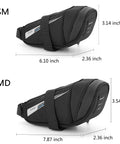 Ultralight Under Seat Bike Saddle Bag For Road Bikes Waterproof Pouch With 0.4 Liter Capacity Wedge Pack No Tools Needed, size comparison