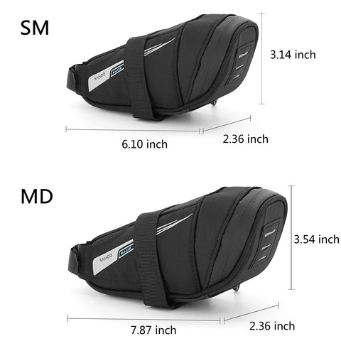 Ultralight Under Seat Bike Saddle Bag For Road Bikes Waterproof Pouch With 0.4 Liter Capacity Wedge Pack No Tools Needed, size comparison