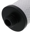 Close-up of 10 Inch Carbon Block Water Filter for RV Boat and Camper Filtration with Dual O Ring Design