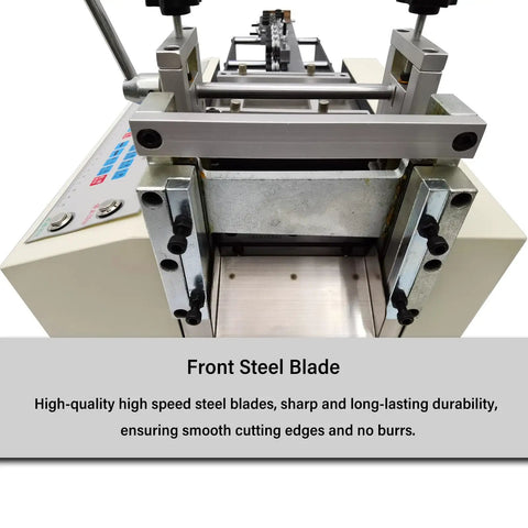 Heavy Duty Steel Wire Straightening And Cutting Machine Automatic Metal Processing Plug And Play 600W showing front steel blade for precise cutting.