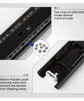 Premium Side Mounted Ball Bearing Drawer Slides 12 Inch Full Extension Steel Hardware showing solid ball rows and rubber pads.