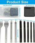 All In One Leather Punch Tool Set 11 Piece With Hollow Punches 1 To 6mm And Diamond Stitching Chisels with cutting pad and case