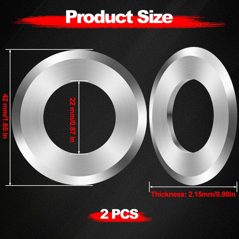 Premium Tungsten Steel Wire Stripper Blades Two Pack Heavy Duty Hand Tool Replacement Parts Built Like A Tank For Pros And Handyman Crew Absolute Game Changer size illustration showing dimensions 42x22mm and 2.15mm thick.