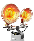 30000 BTU Propane Patio Heater With Dual Head Radiant Heat For Outdoor Use No Power Needed Tip Over Protection And Safety Shut Off Valve