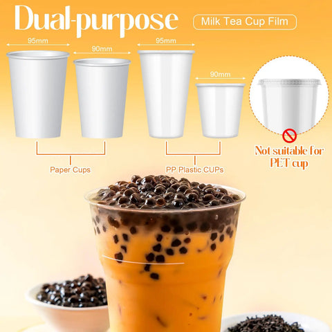 Two Roll Cup Sealer Film Sealing Machines 90-105 Mm Fits 16 Oz Cups Bubble Tea Coffee Juice Soda Cafes Restaurants