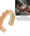 58mm Group Head Cover With Anti Scalding Heat Shield For E61 Coffee Machines Beech Wood Color ABS Material Brew Head Guard shown