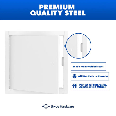 Tough As Nails Heavy Duty 20X20 Steel Access Panel For Ceiling And Drywall with welded steel design and secure latch.