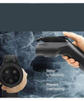 Close-up of hands holding plug of Beefy Portable Level 2 EV Charger 16A 3.68KW 26 Ft Cable Home Charging Station With Smart Temperature Control Chip