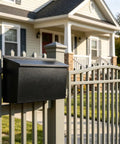 Heavy Duty Wall Mount Mailbox With Beefy Capacity Galvanized Steel Outdoor Post Box Rust Proof Black 15.7 X 9.9 X 4.9 Inches