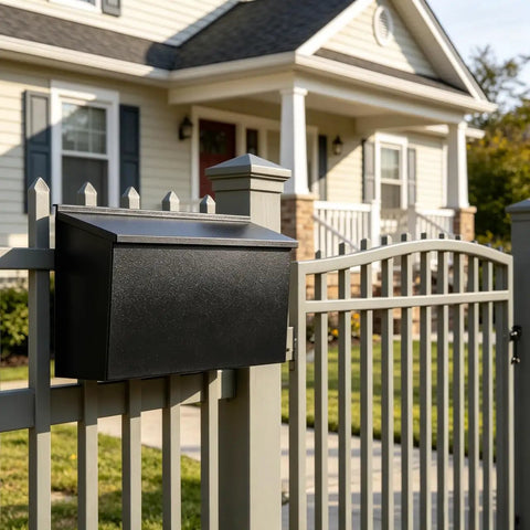Heavy Duty Wall Mount Mailbox With Beefy Capacity Galvanized Steel Outdoor Post Box Rust Proof Black 15.7 X 9.9 X 4.9 Inches