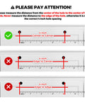 Illustration showing the correct 4 inch center-to-center measurement for cabinet pulls, with incorrect edge-to-center and edge-to-edge examples.