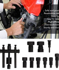 Beast Tough Bearing Removal Kit with 10 Collet Pullers for motorcycle maintenance, showing tools used on engine.