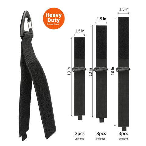 Eight Piece Heavy Duty Cable Organizer Set For Garage And Workshop Storage With Durable Straps Holds Cables Hoses And Ropes Triangle Buckle