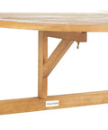 Natural Teak Balcony Hanging Half Table For Rail Mount Outdoor Space Saver Serving Shelf For Drinks Books And Plants