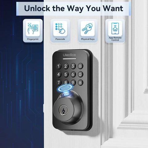 Smooth Operator Wifi Smart Door Lock With Polished Matte Black Knob And Lightning Quick Fingerprint Scanner Plus No Sweat App Setup Keyless Entry For Airbnb Hosts