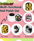 DIY Poke Gel Nail Polish Kit With Base Coat And Wood Sticks for creative nail art showing multi-functional gel designs