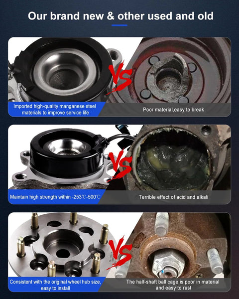 Front Wheel Bearing Hub Assembly With ABS Bolt-On Direct Fit For Isuzu I-280 And I-290 Plus GMC Canyon And Chevrolet Colorado 6 Lug Vehicles OE 515105 Drop-In Replacement Long-Life Performance comparison
