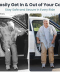 Elderly woman using Car Door Handle For Elderly 2 Pack With Anti Slip Grip And Steel Hook For Secure Latch Fit Cane Assist Handle