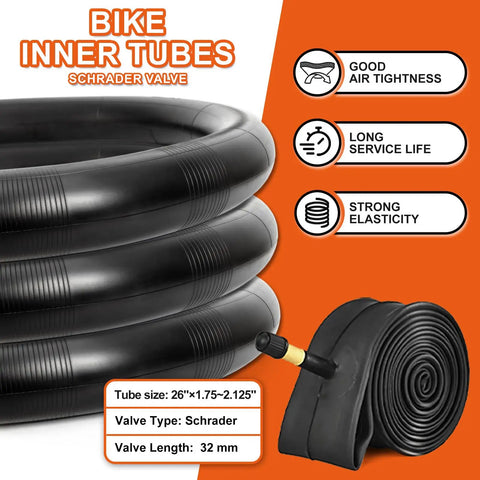 2-Pack 26 Inch Mountain Bike Tires And Tubes Set, 26x1.95 Folding Replacement Tires For Mountain Bikes, inner tubes with Schrader valve