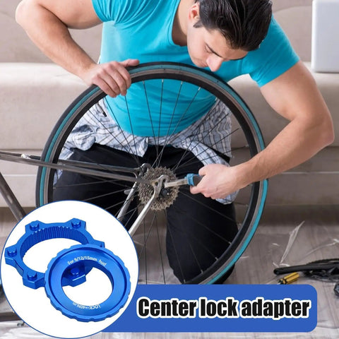 Lockring Tool For Bikes Pro Grade Lightweight Aluminum Rotor Adapter in use on bike wheel for travel fitness adventure