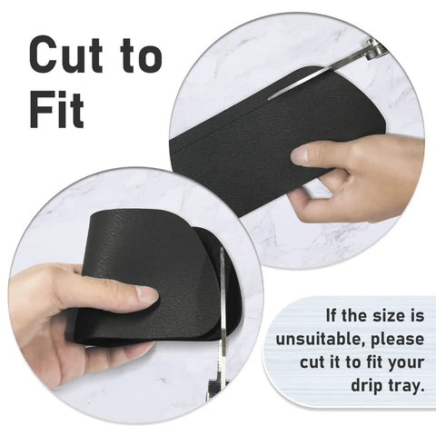 Refrigerator Drip Tray Catcher 2 Pack Cuttable Mats 8.3 By 3.1 Inch Keeps Fridge Neat And Spill Free Absorbent Pad Fridge Drip Pad For Samsung Whirlpool GE Trapezoid Black