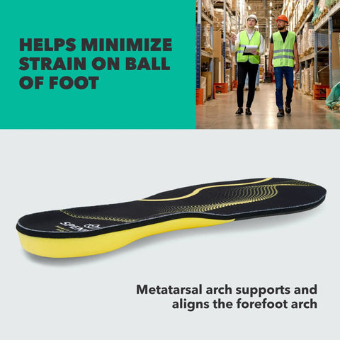 Heavy Duty All Day Comfort And Support Shoe Insoles For Men Size 12 To 13.5 With Four Way Stretch Fabric and EVA forefoot cushion