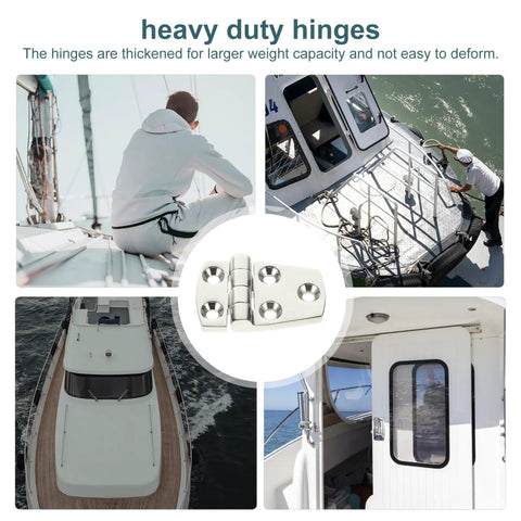 Heavy Duty 316 Stainless Steel Mirror Polished Yacht RV Door Hinges Two Pack Thickened Butt Cabinet Hinges For Marine Deck