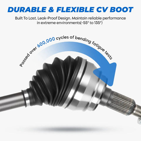 Beefy Front CV Axle Shaft Set For Hyundai Sonata 2011 2012 2013 2014 2.4L L4 GLS Automatic Transmission detail of flexible CV boot