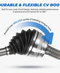 Durable and flexible CV boot for Front Left And Right Cv Axle Shaft Assembly Fits Toyota Sienna Fwd Only 2004 to 2010 3.3 and 3.5 liter V6 engines.