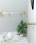 Hella Tough Clear Acrylic Railing One Point Six To Nineteen Point Seven Feet wall mounted safety barrier in stylish indoor setting.