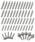 Slick Screw In Nail Fishing Weights Kit For Neko Rigs Soft Plastic Lures and Wacky Hooks, featuring silver ribbed inserts and weighted heads.