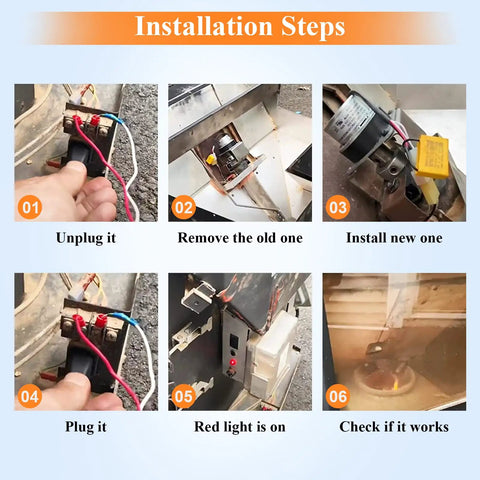 Installation steps for Auger Feed Motor Replacement 812-4421 Easy Swap Direct Fit For Quadrafire Classic Bay 1200 Pellet Stoves