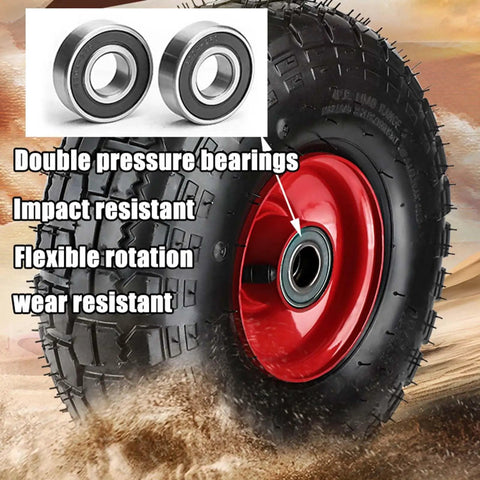 Heavy Duty Air Floating Caster Wheels For Industrial Carts Roll Dead Quiet Shut Out Vibration Rubber Coated Galvanized Steel Base One Touch Lock Brake Smooth Moving Rig with double pressure bearings and wear resistant tire.