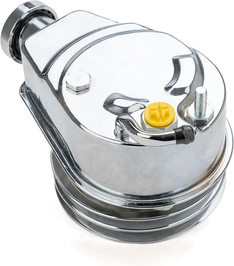 Close-up of Power Steering Pump Seal Kit With Pulley And Double Groove Belt For Small Block Chevy GM Cars 1966 Through 1984