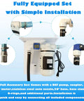 Workhorse 110 Volt Def Transfer Pump Kit 10 Gpm Self Priming Diaphragm Pump with stainless nozzle and flow meter details.