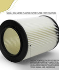 Replacement Filter For Wet Dry Vacuums 5 To 20 Gallon Fits Husky 6 To 9 Gallon Craftsman 17816 After 1988 Pleated Design