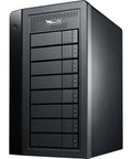 Badass 32TB Raid Array Equipped With 8X4TB Drives Delivers Blazing Thunderbolt 3 And USB 3 2 Speeds For Fly 8K Workflow Transfers And No Sweat Data Backups That Just Work: black RAID enclosure with eight drive bays.