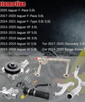 Heavy Duty Aluminum Coolant Water Pipe System Kit For Jaguar F Type F Pace Xf Xe Xj Land Rover Discovery Range Rover, showing various engine components
