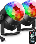 Two Pack Sound Activated Party Lights With Remote Control Disco Ball Light And DJ Strobe Lamp featuring two lights and remotes