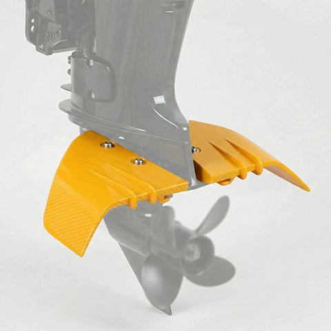 Whale Tail Hydrofoil Stabilizer Fin Kit for Outboard and Stern Drive Motors 5-150 HP Add Stability, Carbon Design Yellow Finish