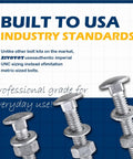 Heavy Duty 3/8 X 4 Carriage Bolt Kit Built To Last, Hot Dip Galvanized Grade 307A With 50 Pack, Includes 3/8 Inch USS Flat Washers And 3/8-16 Hex Nuts, Exterior Construction Ready, Gray Finish, bolts with washers and nuts
